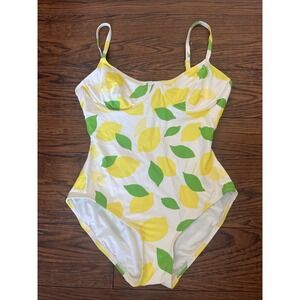KATE SPADE Lemon toss / sea star One Piece Swimsuit underwire white NWOT Medium